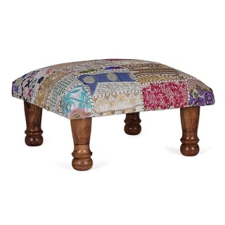 Novica Handmade Dreams From Paradise Embellished Ottoman