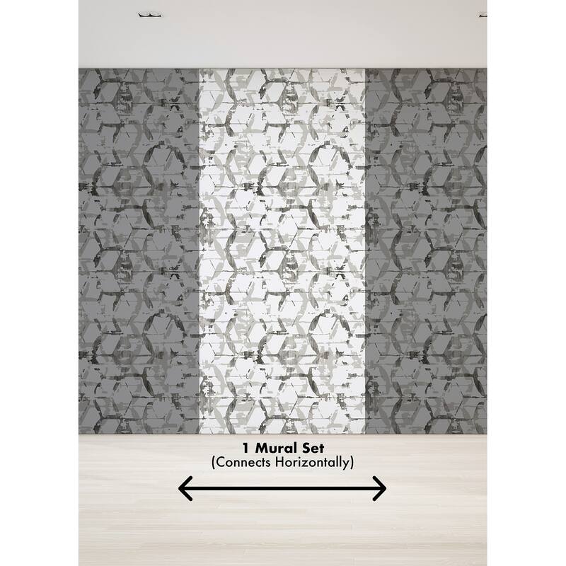 REMIX Walls by Katie Hunt Hex-A-Gone Dove Grey Wall Mural