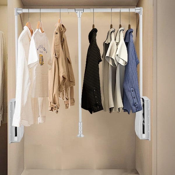 Adjustable Closet Rod 35 47 Inch Wall Mounted Hanging Rod On Sale Bed Bath Beyond 41493663