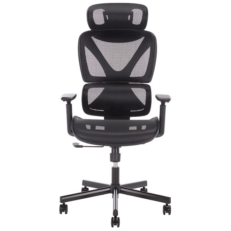 SEI Furniture Joanna Adjustable Desk Chair - 27"W x 28"D x 47"H - Black