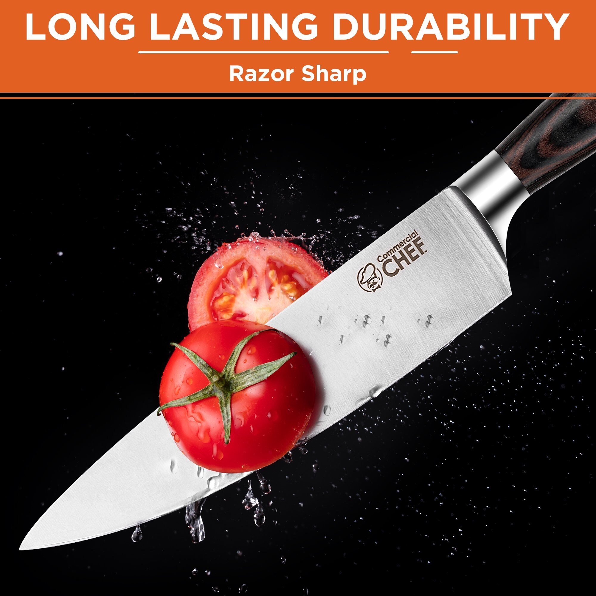 Japanese 8 in. High-Carbon Steel Full Tang Chef's Knife with Pakkawood  Handle - On Sale - Bed Bath & Beyond - 37906833