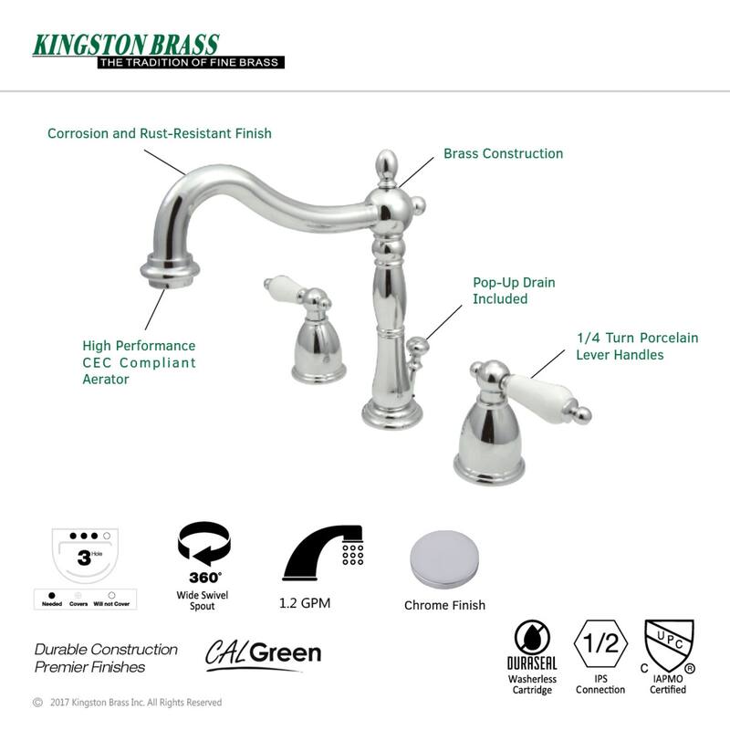 Kingston Brass Heritage 8 in. Widespread Bathroom Faucet