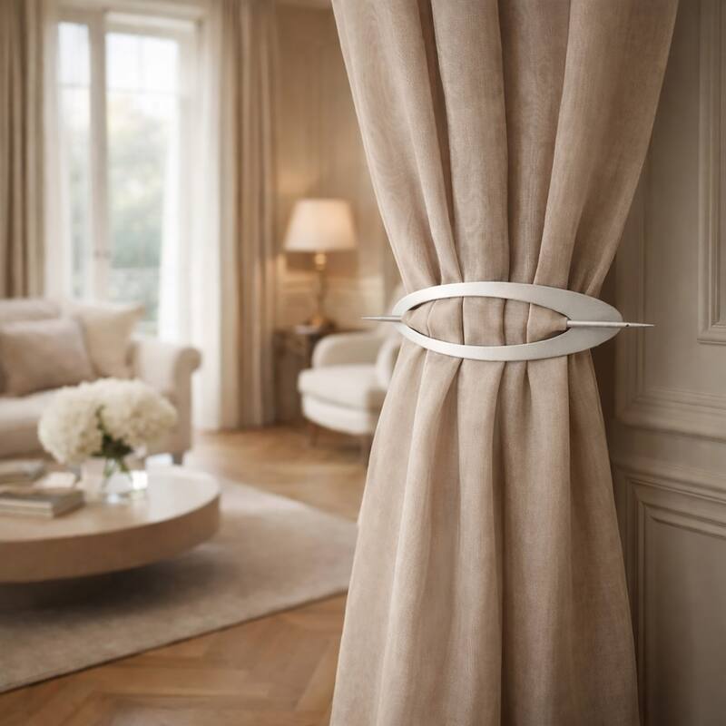 Elegant Metal Curtain Tiebacks, Oval Design for Easy Install