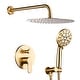 preview thumbnail 55 of 74, WOWOW Wall Mount 9-Spray Shower Faucet with Handshower 12" - Brushed Gold