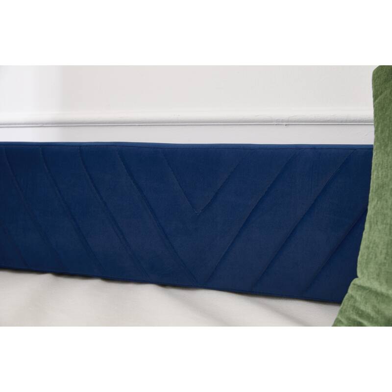 Twin Size Velvet Daybed with Trundle, USB Charging Port & Side Pockets, Modern Upholstered Sofa Bed with V-Pattern Backrest