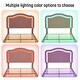 preview thumbnail 54 of 66, Velvet Upholstered Platform Bed Smart LED Bed Frame with Adjustable Height Headboard, Noise-Free Slat Support for Night's Sleep