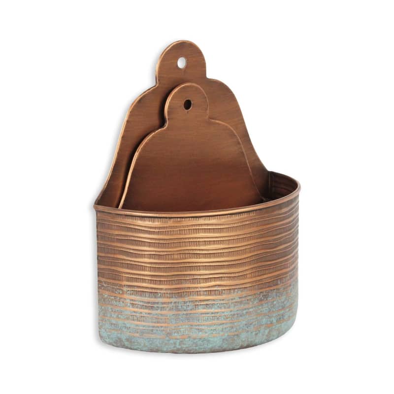 Kyani Copper Metal Wall Planter (Set of 2)