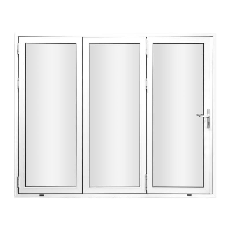KaMic 96" x 96" 3-Panel Aluminum Patio Folding Door Right to Left-Outswing