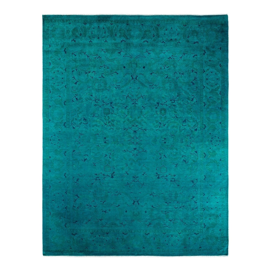 Fine Vibrance, One-of-a-Kind Hand-Knotted Area Rug - Blue, 8' 4" x 10' 8" - 8' 4" x 10' 8"