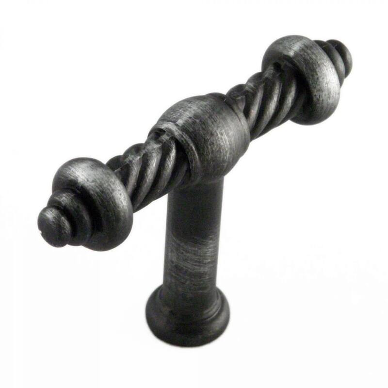 RK International Twisted 2 Inch Bar Cabinet Knob - Distressed Nickel
