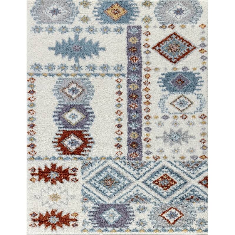 Loft Shag GC_CZY1007 Ivory Shaggy Area Rug - 5'3 x 7'