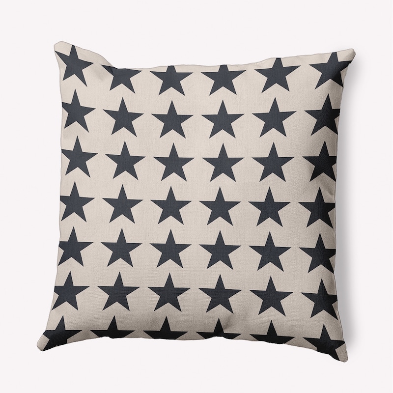 4th of July Stars Polyester Indoor/Outdoor Pillow - 18" x 18" - Blue