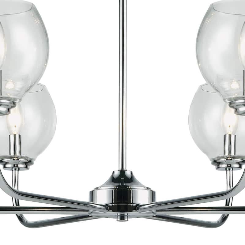 Elk Home Emory Polished Chrome Glass 6 Light Chandelier