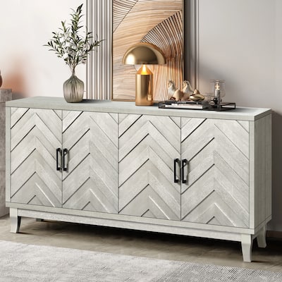 Vintage Style 4 Door Buffet Cabinet for Elegant Living Room Decor