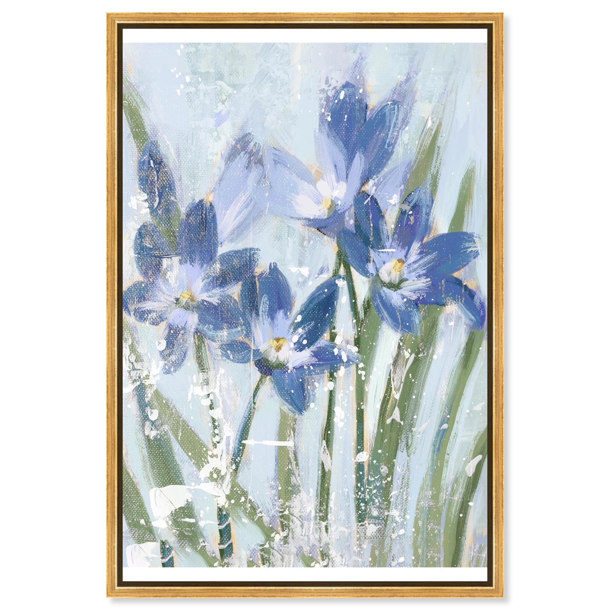 Blue Iris Blue Decor Framed Canvas Print by Art Remedy