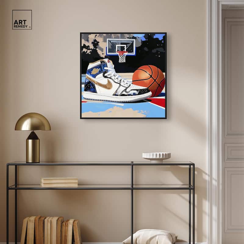 Basketball Court Blues Canvas by Art Remedy