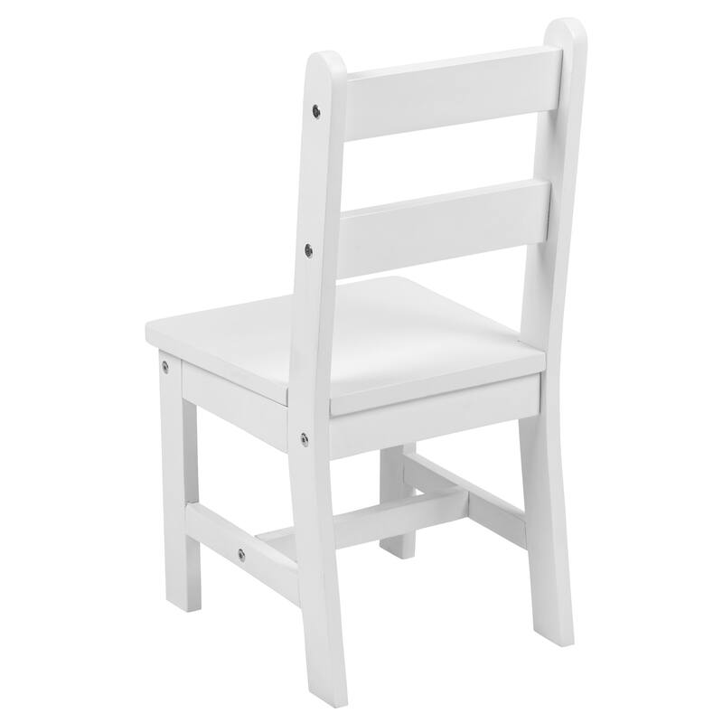 Kids 3 Piece Solid Hardwood Table and Chair Set for Playroom, Kitchen