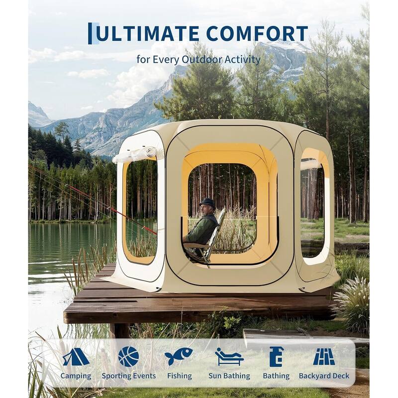 Outdoor 10x10 Ft Instant Pop Up Canopy Tent for Patio, Backyard, Deck - N/A