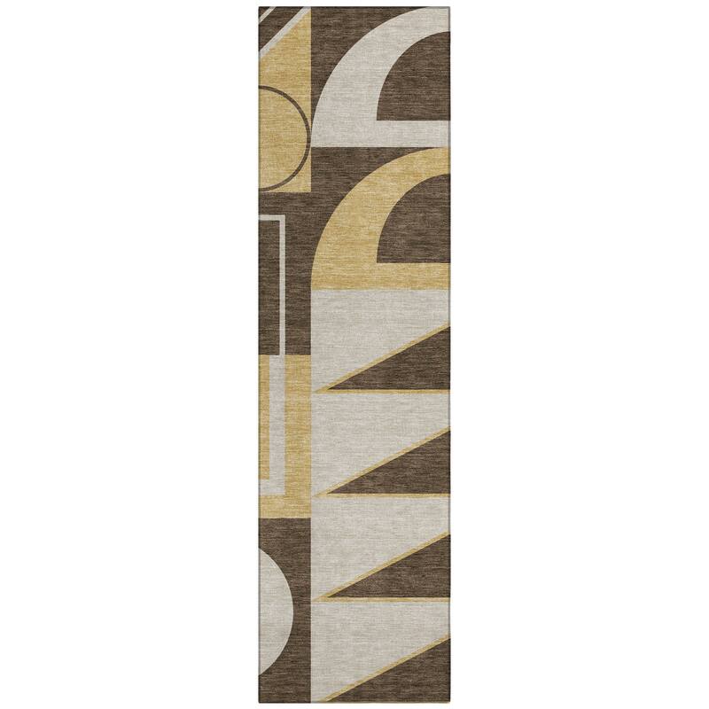 Machine Washable Indoor/ Outdoor Modern Crowley Chantille Rug