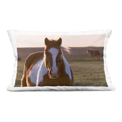 Stupell Spotted Horse in Rural Countryside Decorative Printed Throw Pillow Design by Steve Toole