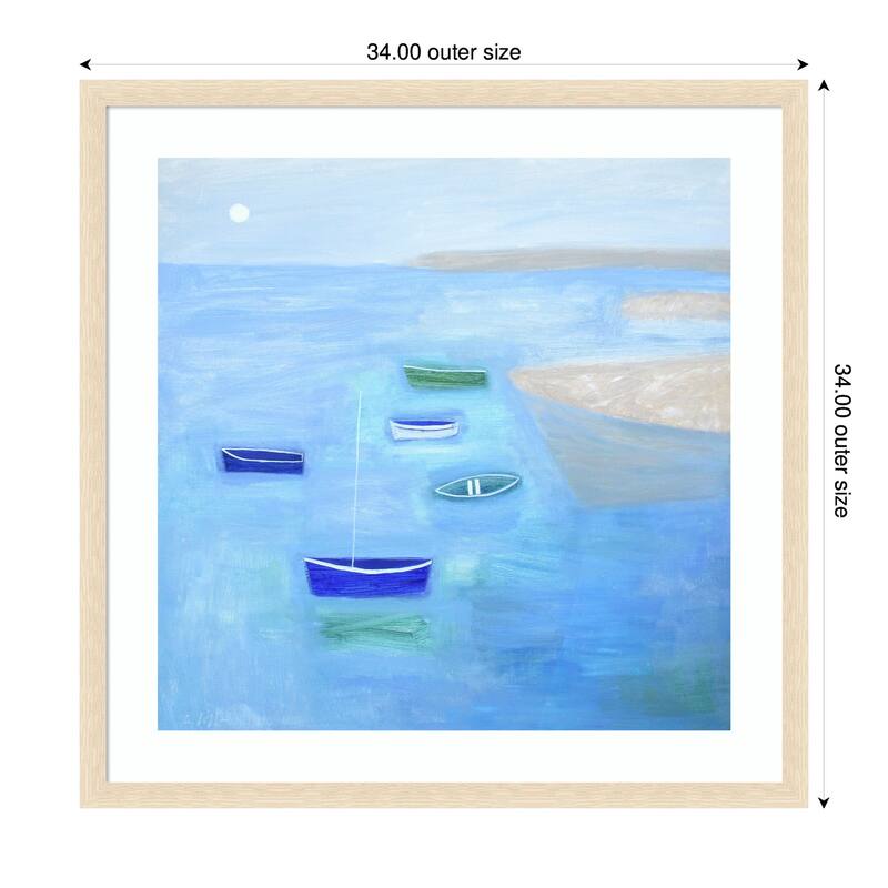 Kate and Laurel Framed Art Calm Waters by Guilana Lazzerini
