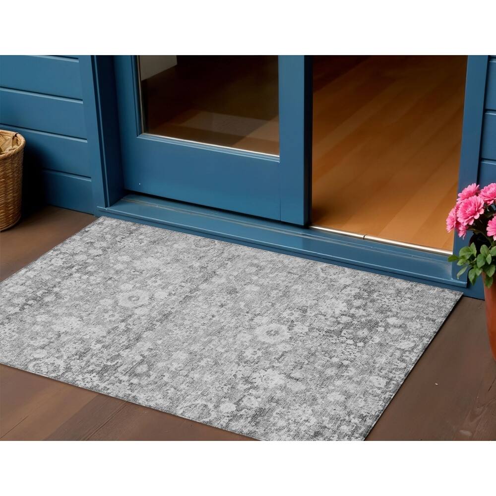 HomeRoots Oriental Traditional Rectangle Outdoor Rug