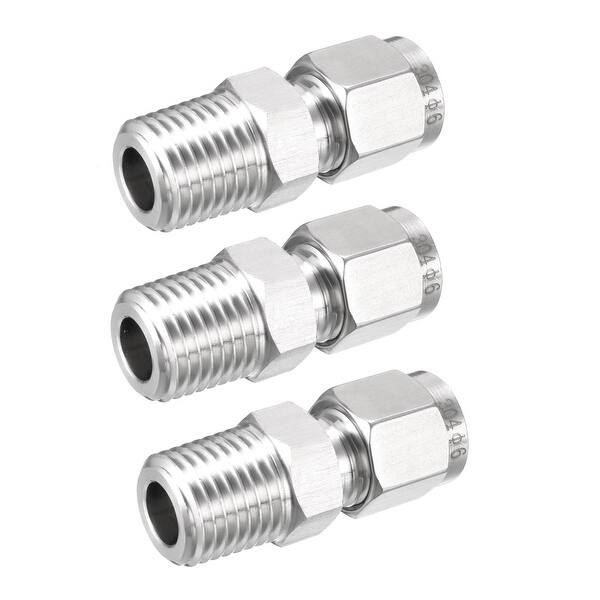 Compression Tube Fitting Connector Adapter 1 4 Npt Male X 6 Tube Od 3pcs Overstock Compression Tube Fitting Connector Adapter 1 4 Npt Male X 6 Tube Od 3pcs Overstock