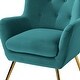 preview thumbnail 13 of 141, Eusebio Tufted Velvet Accent Chair with Wingback, Arms, and Metal Gold Legs for Living Room or Bedroom by HULALA HOME