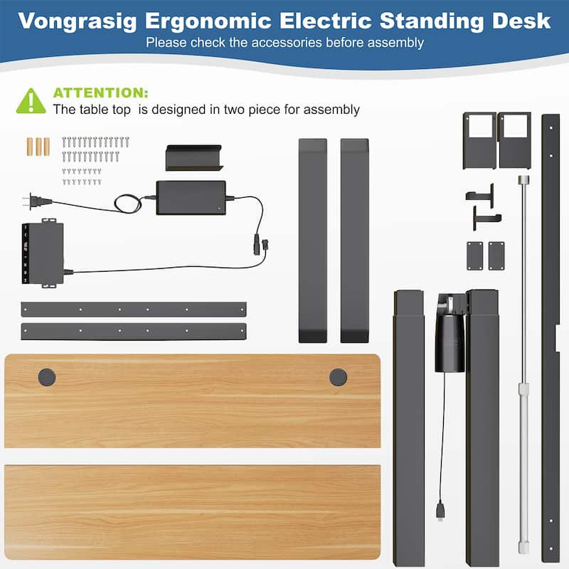Futzca Height Adjustable Electric Standing Desk Sit Stand Computer Stand up Desk with Splice Board