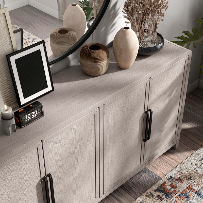 Furniture of America Billet Modern Natural Oak Solid Wood Dining Server Cabinet