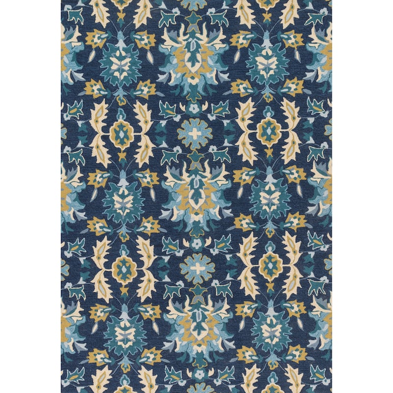 Alexander Home Valentina Hand-hooked Floral Ocean Area Rug