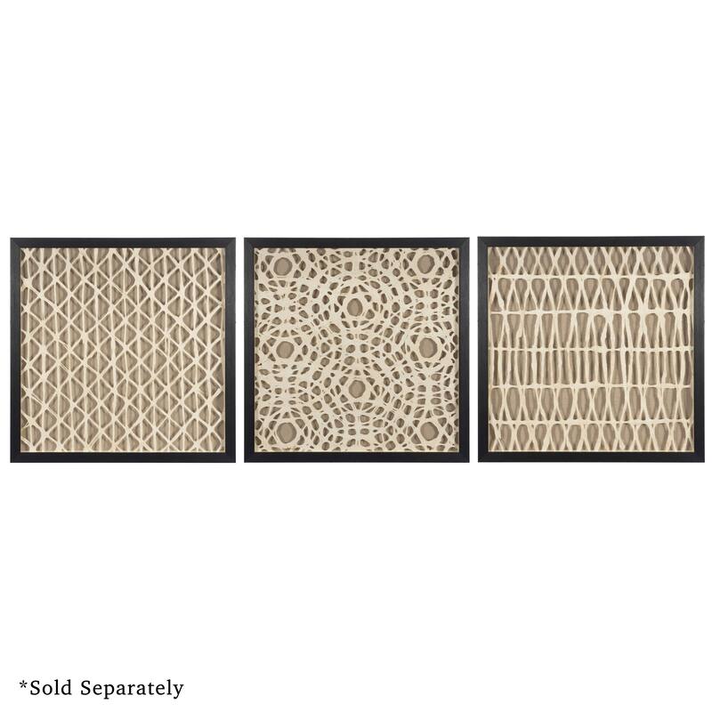 HUJI Abstract Handmade Papier-Mâché Shadow Box Wall Art
