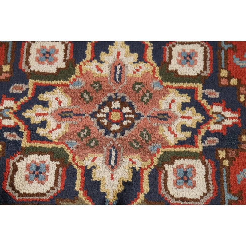 Geometric Heriz Serapi Oriental Accent Rug Handmade Wool Carpet - 3'0"x 4'10"