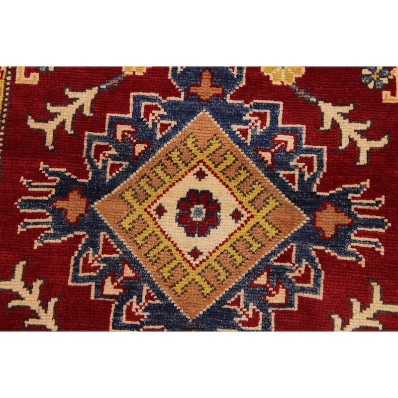 Rustic Kazak Randy Red/Natural Wool Runner - 2'8'' x 9'9''