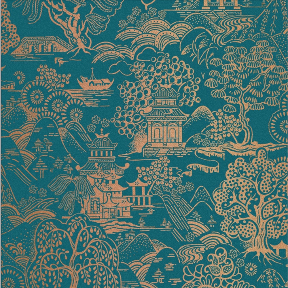 Basuto Teal Wallpaper