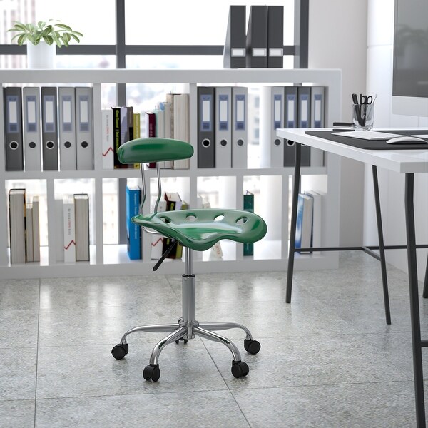 Vibrant Cherry Tomato and Chrome Swivel Task Office Chair with