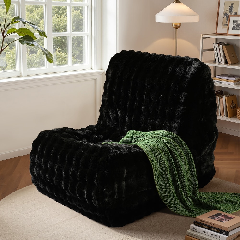 OVIOS Luxury Imitative Fur Small Bean Bag Chair