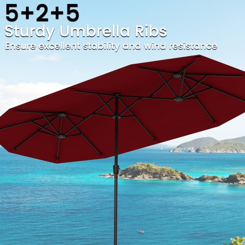 Costway 13 FT Large Patio Umbrella Outdoor Double-Sided Table Market - See Details