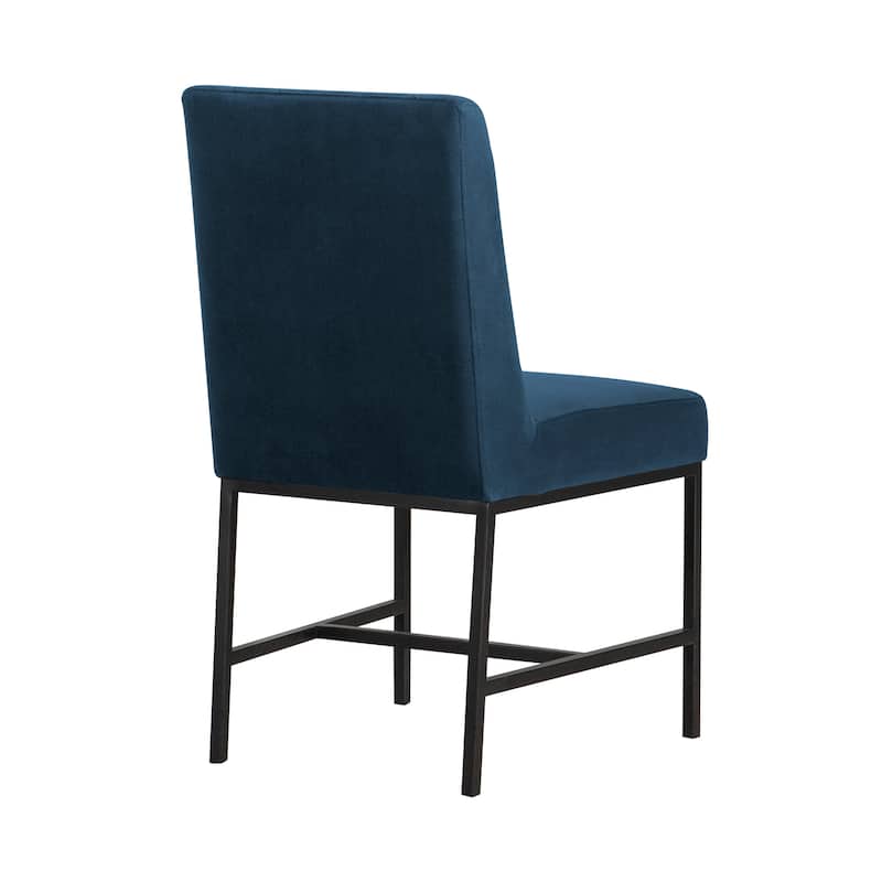 Napoli Velvet and Black Leg Modern Accent Dining Chair- Set of 2