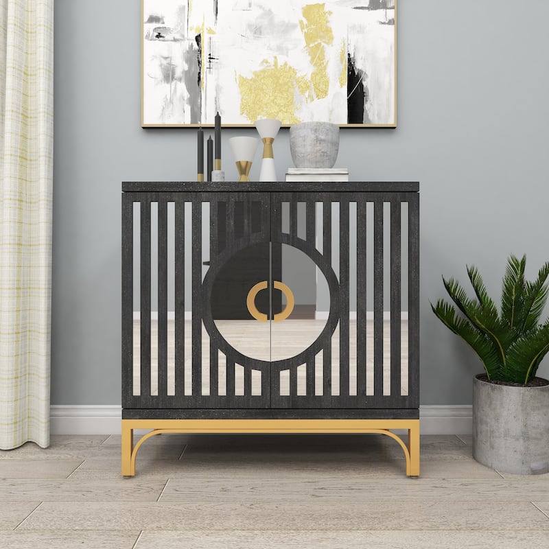 Black Wood Contemporary Cabinet - 32 x 16 x 32