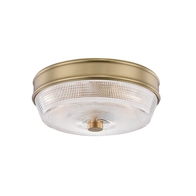 Mitzi by Hudson Valley Lacey 2-light Aged Brass Flush Mount, Clear Glass