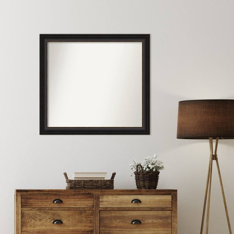 Trio Oil Rubbed Bronze Framed Non-Beveled Custom Wall Mirror, Bathroom Vanity Mirror