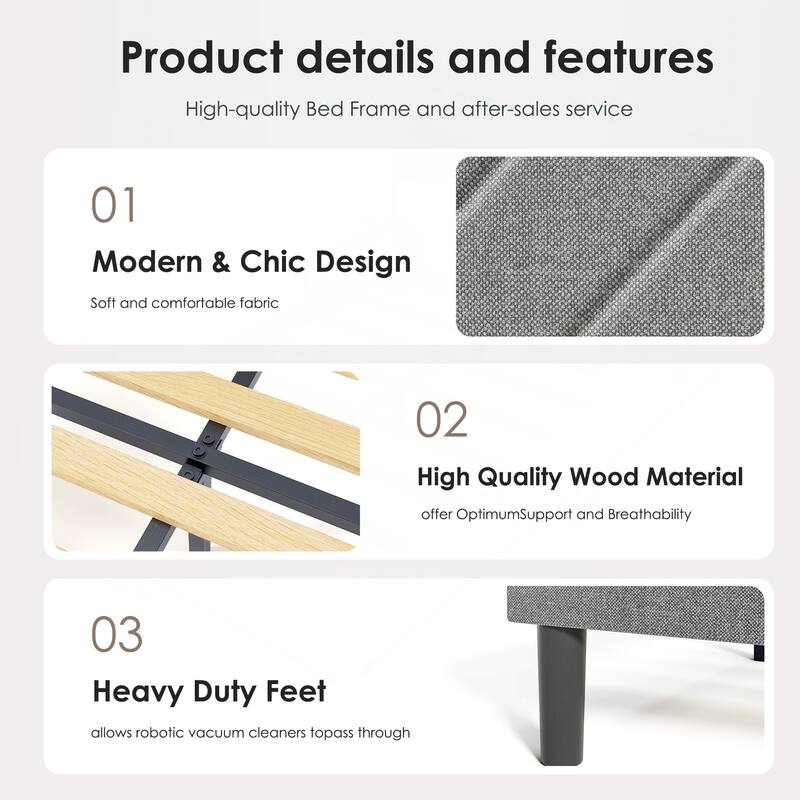 Premium Upholstered Platform Bed for Ultimate Comfort and Durability