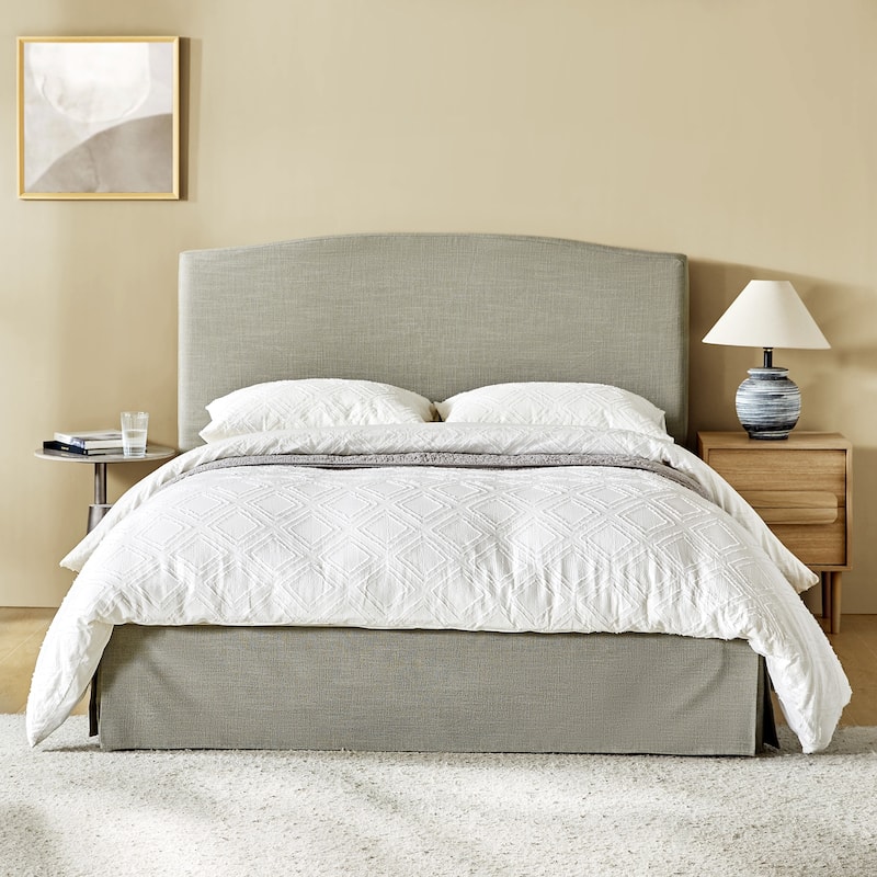 Knut Traditional 2 Piece Bedroom Upholstered Platform Bed with Washable Slipcover Set-QB by HULALA HOME
