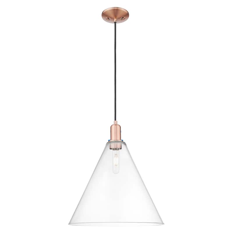 Innovations Lighting Endless Possibilities Arcadia - Berkshire Glass - 1 Light 16" Cord Hung Mini Pendant - Clear/Antique Copper
