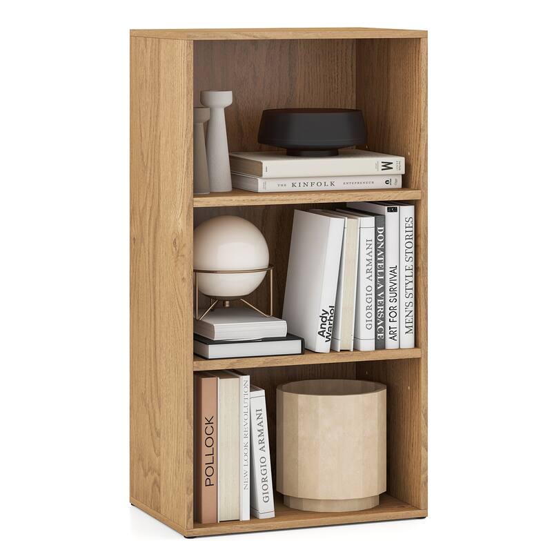 3 Open Shelf Bookcase Modern Storage Display Cabinet - 17" x 11.5" x 31.5" (L x W x H)