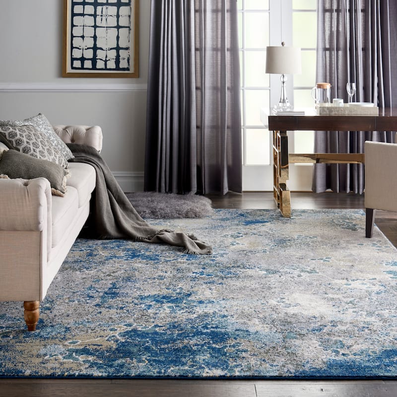 Nourison Artworks Modern Abstract Area Rug - 8'6" x 11'6" - Blue/Grey - Rectangle