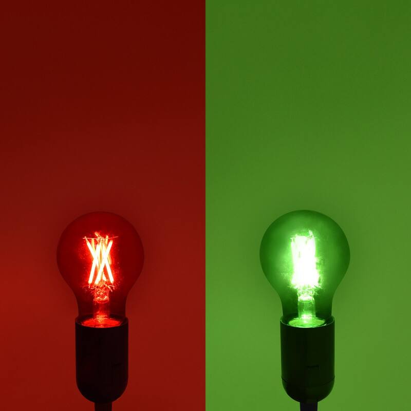 Luxrite A19 Christmas LED Red and Green Light Bulbs 4.5W=60W UL E26 Indoor Outdoor Party Holiday Lighting