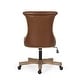 preview thumbnail 16 of 66, Coulee Upholstered Roll Back Swivel Office Chair by Christopher Knight Home - 24.75" L x 27.75" W x 35.50-40.00" H