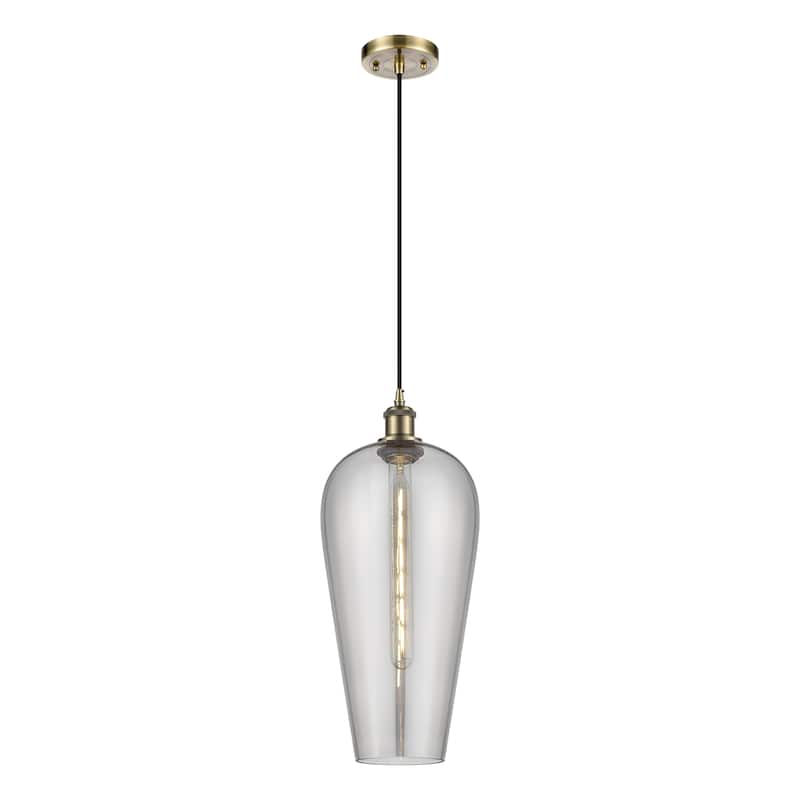 Innovations Lighting Endless Possibilities Ballston - Chelsea - 1 Light 8" Cord Hung Mini Pendant - Antique Brass/Light Smoke